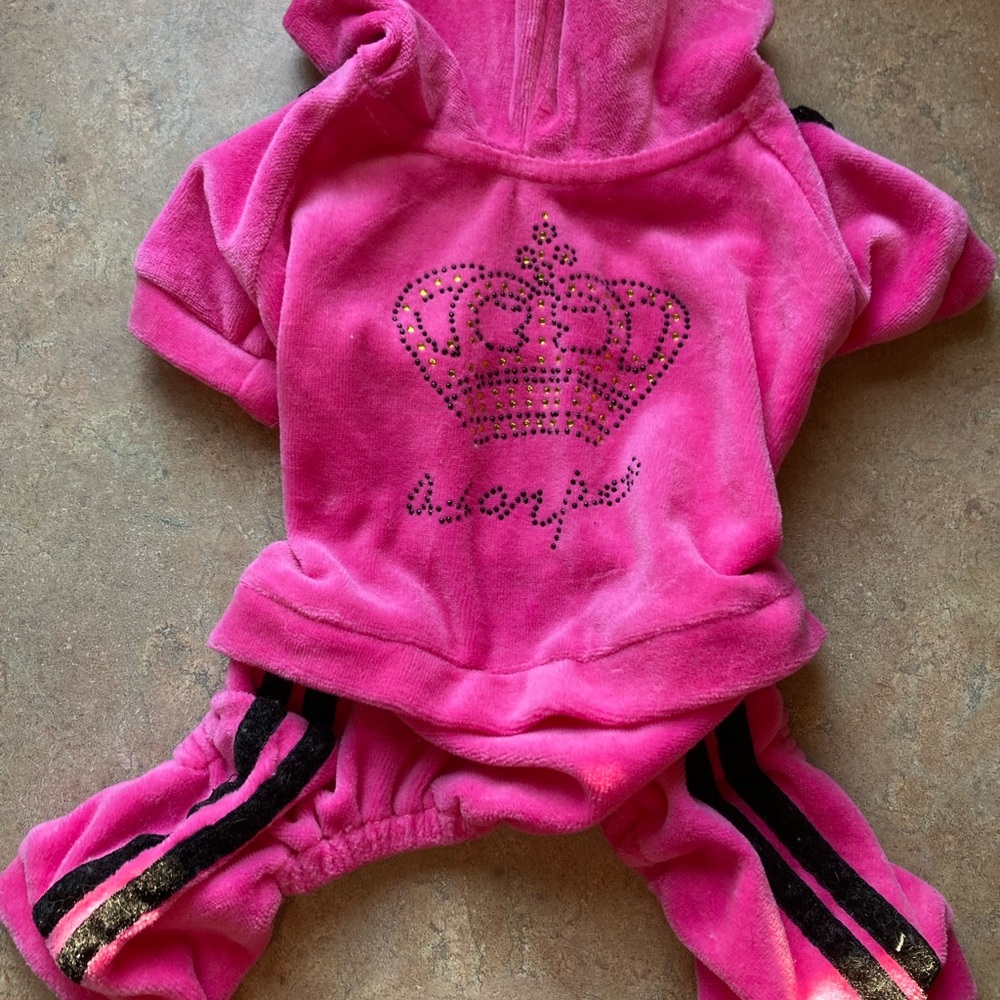 Asonpet size Small dog Sweatsuit Hot Pink